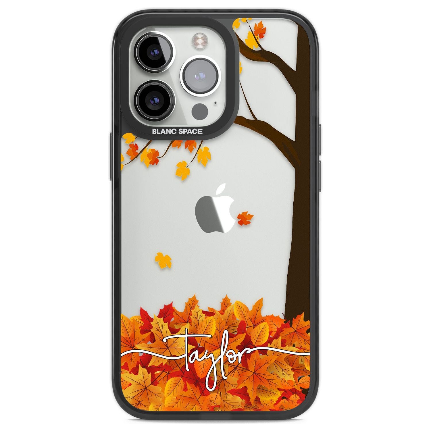 Personalised Autumn Leaves Custom Phone Case iPhone 13 Pro / Black Impact Case,iPhone 14 Pro / Black Impact Case,iPhone 15 Pro Max / Black Impact Case,iPhone 15 Pro / Black Impact Case Blanc Space