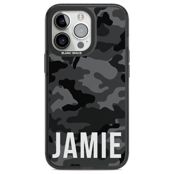 Personalised Black Camo Name Horizontal