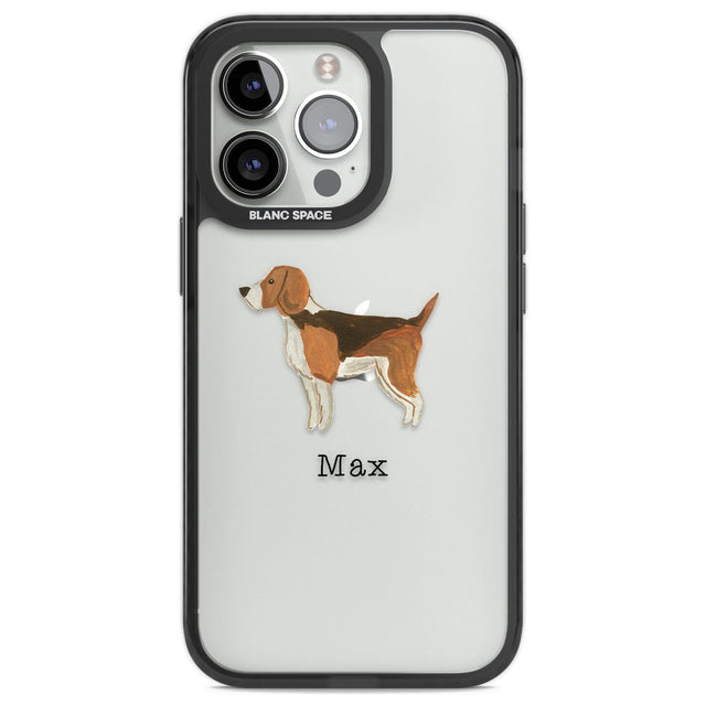 Personalised Hand Painted Beagle Custom Phone Case iPhone 13 Pro / Black Impact Case,iPhone 14 Pro / Black Impact Case,iPhone 15 Pro Max / Black Impact Case,iPhone 15 Pro / Black Impact Case Blanc Space