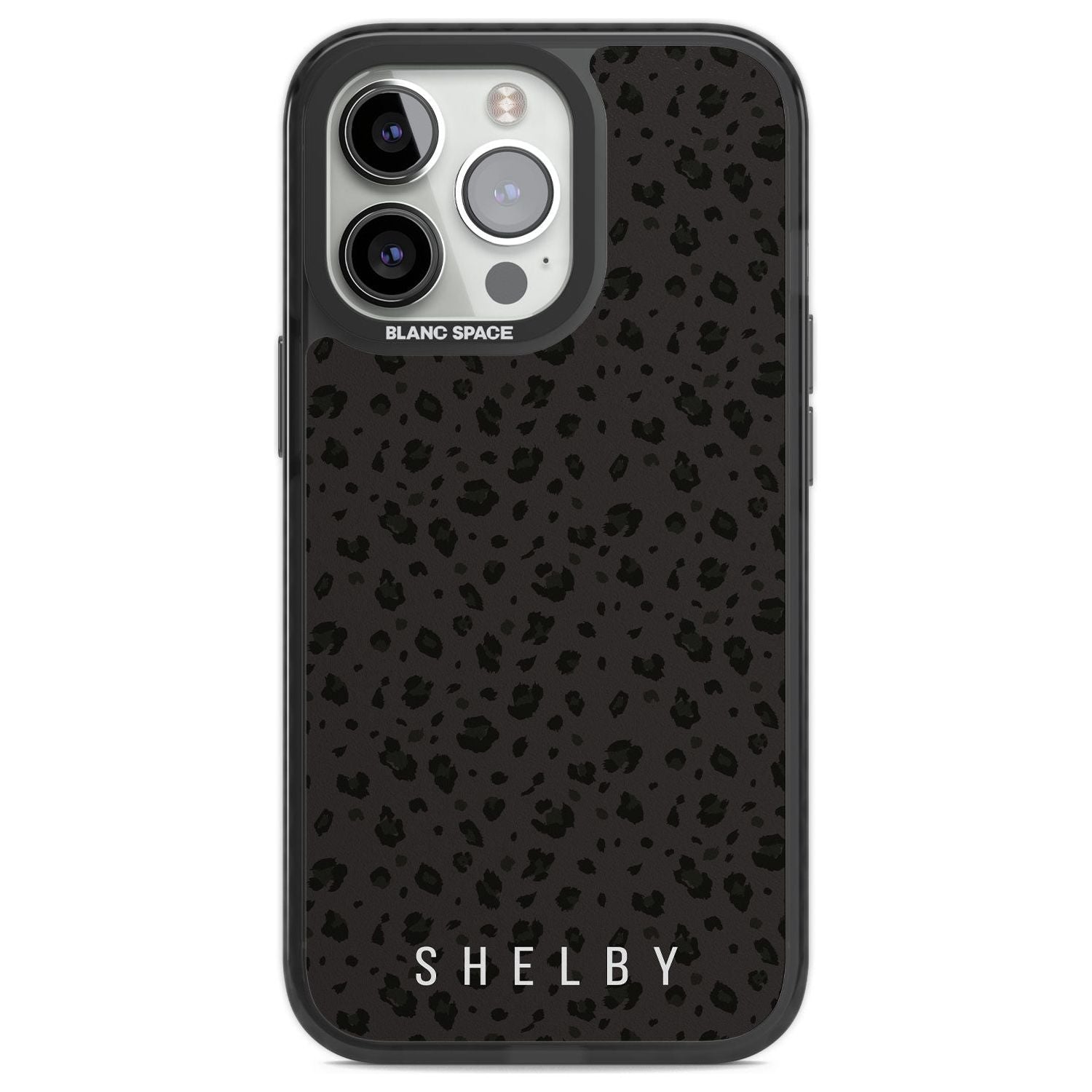 Personalised Minimal Lettering Dark Leopard