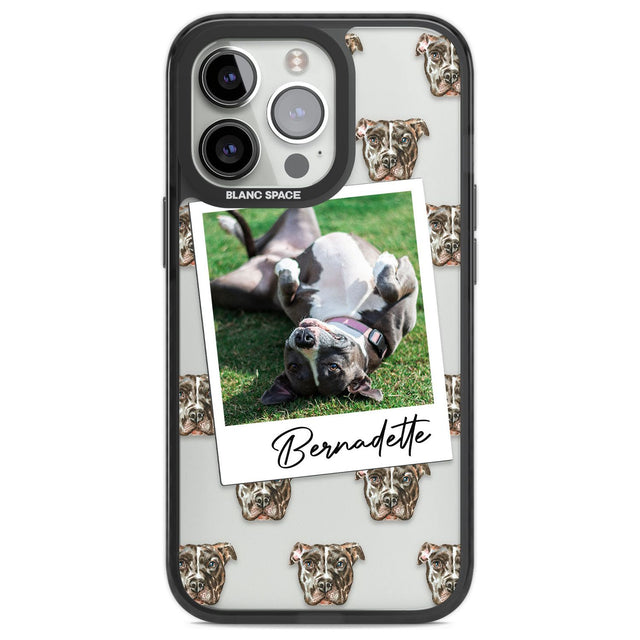 Personalised Staffordshire Bull Terrier - Dog Photo Custom Phone Case iPhone 13 Pro / Black Impact Case,iPhone 14 Pro / Black Impact Case,iPhone 15 Pro Max / Black Impact Case,iPhone 15 Pro / Black Impact Case Blanc Space