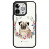 Personalised Pug - Watercolour Dog Portrait Custom Phone Case iPhone 13 Pro / Black Impact Case,iPhone 14 Pro / Black Impact Case,iPhone 15 Pro Max / Black Impact Case,iPhone 15 Pro / Black Impact Case Blanc Space