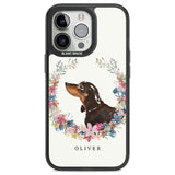 Personalised Black & Tan Dachshund - Watercolour Dog Portrait Custom Phone Case iPhone 13 Pro / Black Impact Case,iPhone 14 Pro / Black Impact Case,iPhone 15 Pro Max / Black Impact Case,iPhone 15 Pro / Black Impact Case Blanc Space