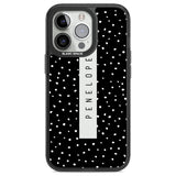 Personalised Black Dots Custom Phone Case iPhone 13 Pro / Black Impact Case,iPhone 14 Pro / Black Impact Case,iPhone 15 Pro Max / Black Impact Case,iPhone 15 Pro / Black Impact Case Blanc Space