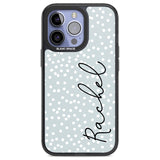 Personalised Vertical Cursive & Dots Custom Phone Case iPhone 13 Pro / Black Impact Case,iPhone 14 Pro / Black Impact Case,iPhone 15 Pro Max / Black Impact Case,iPhone 15 Pro / Black Impact Case Blanc Space