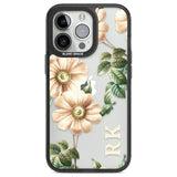 Personalised Clear Vintage Floral Cream Anemones Custom Phone Case iPhone 13 Pro / Black Impact Case,iPhone 14 Pro / Black Impact Case,iPhone 15 Pro Max / Black Impact Case,iPhone 15 Pro / Black Impact Case Blanc Space