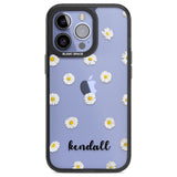 Personalised White Daisies & Cursive Custom Phone Case iPhone 13 Pro / Black Impact Case,iPhone 14 Pro / Black Impact Case,iPhone 15 Pro Max / Black Impact Case,iPhone 15 Pro / Black Impact Case Blanc Space