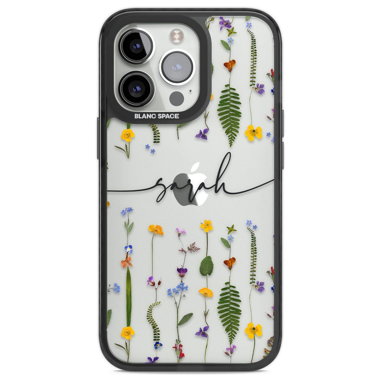 Personalised Wildflower Floral Custom Phone Case iPhone 13 Pro / Black Impact Case,iPhone 14 Pro / Black Impact Case,iPhone 15 Pro Max / Black Impact Case,iPhone 15 Pro / Black Impact Case Blanc Space