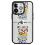 Personalised Wildflower Floral Stripe Personalised Custom Phone Case iPhone 13 Pro / Black Impact Case,iPhone 14 Pro / Black Impact Case,iPhone 15 Pro Max / Black Impact Case,iPhone 15 Pro / Black Impact Case Blanc Space