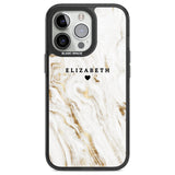 Personalised White & Gold Swirl Marble Custom Phone Case iPhone 13 Pro / Black Impact Case,iPhone 14 Pro / Black Impact Case,iPhone 15 Pro Max / Black Impact Case,iPhone 15 Pro / Black Impact Case Blanc Space