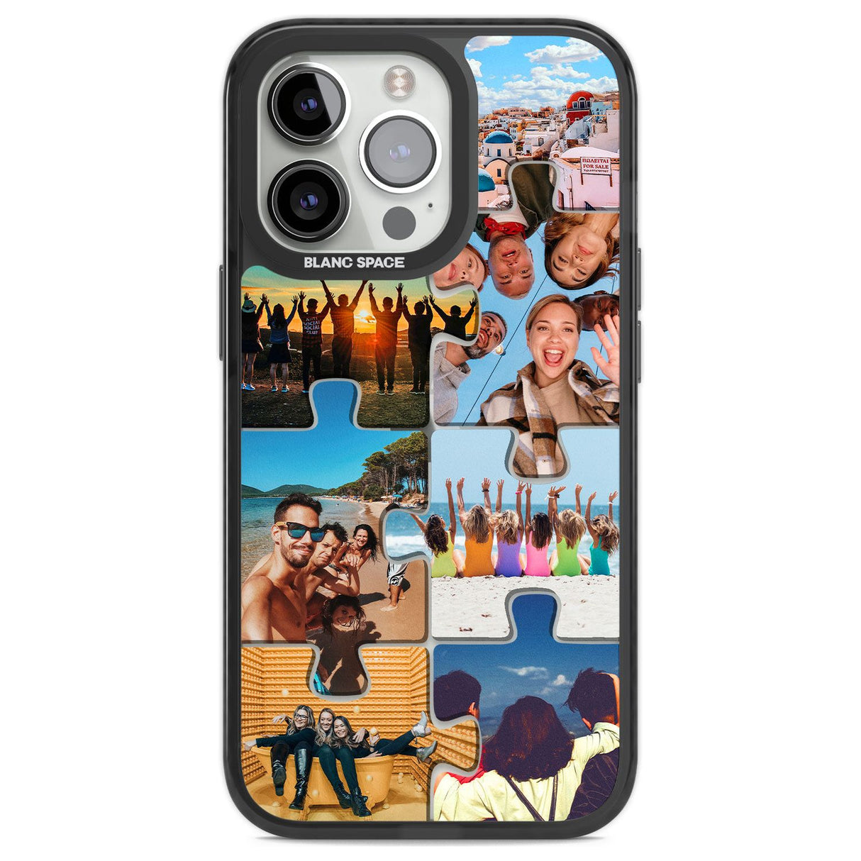 Personalised Jigsaw Photo Grid Custom Phone Case iPhone 13 Pro / Black Impact Case,iPhone 14 Pro / Black Impact Case,iPhone 15 Pro Max / Black Impact Case,iPhone 15 Pro / Black Impact Case Blanc Space