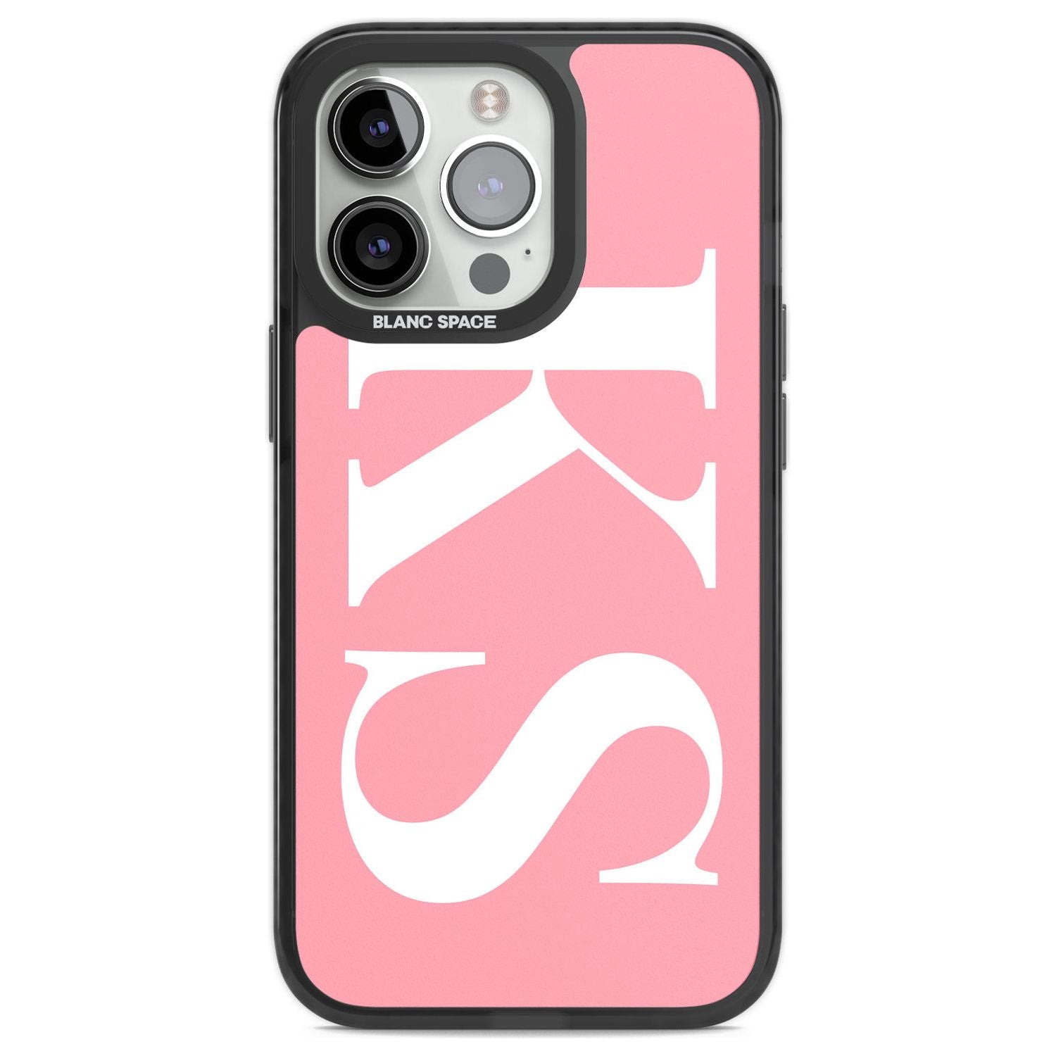 Personalised White & Pink Letters Custom Phone Case iPhone 13 Pro / Black Impact Case,iPhone 14 Pro / Black Impact Case,iPhone 15 Pro Max / Black Impact Case,iPhone 15 Pro / Black Impact Case Blanc Space
