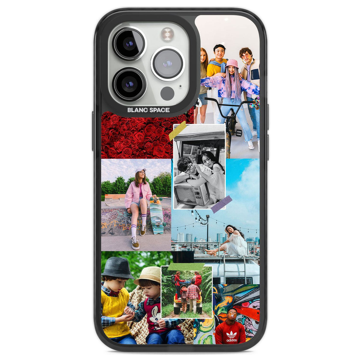 Personalised Photo Collage Custom Phone Case iPhone 13 Pro / Black Impact Case,iPhone 14 Pro / Black Impact Case,iPhone 15 Pro Max / Black Impact Case,iPhone 15 Pro / Black Impact Case Blanc Space