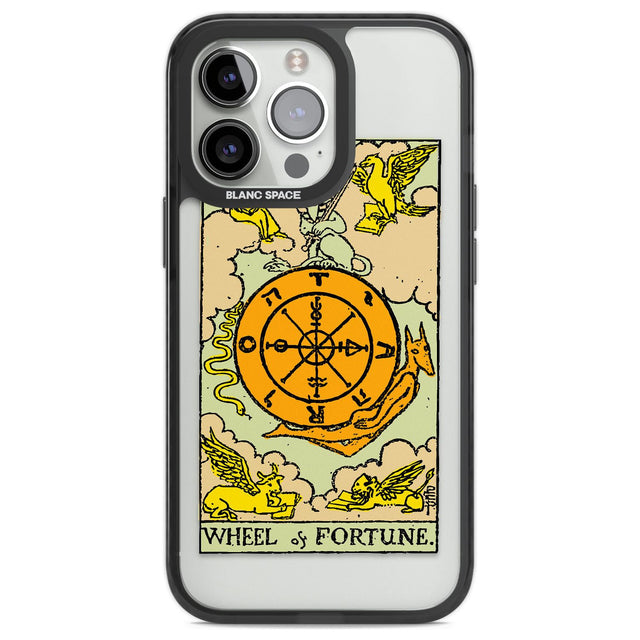 Personalised Wheel of Fortune Tarot Card - Colour Phone Case iPhone 13 Pro / Black Impact Case,iPhone 14 Pro / Black Impact Case,iPhone 15 Pro Max / Black Impact Case,iPhone 15 Pro / Black Impact Case Blanc Space