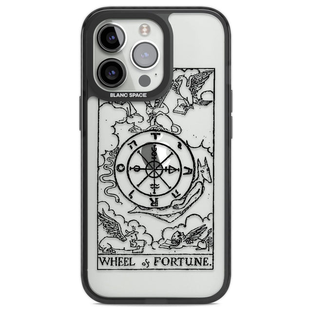 Personalised Wheel of Fortune Tarot Card - Transparent Custom Phone Case iPhone 13 Pro / Black Impact Case,iPhone 14 Pro / Black Impact Case,iPhone 15 Pro Max / Black Impact Case,iPhone 15 Pro / Black Impact Case Blanc Space