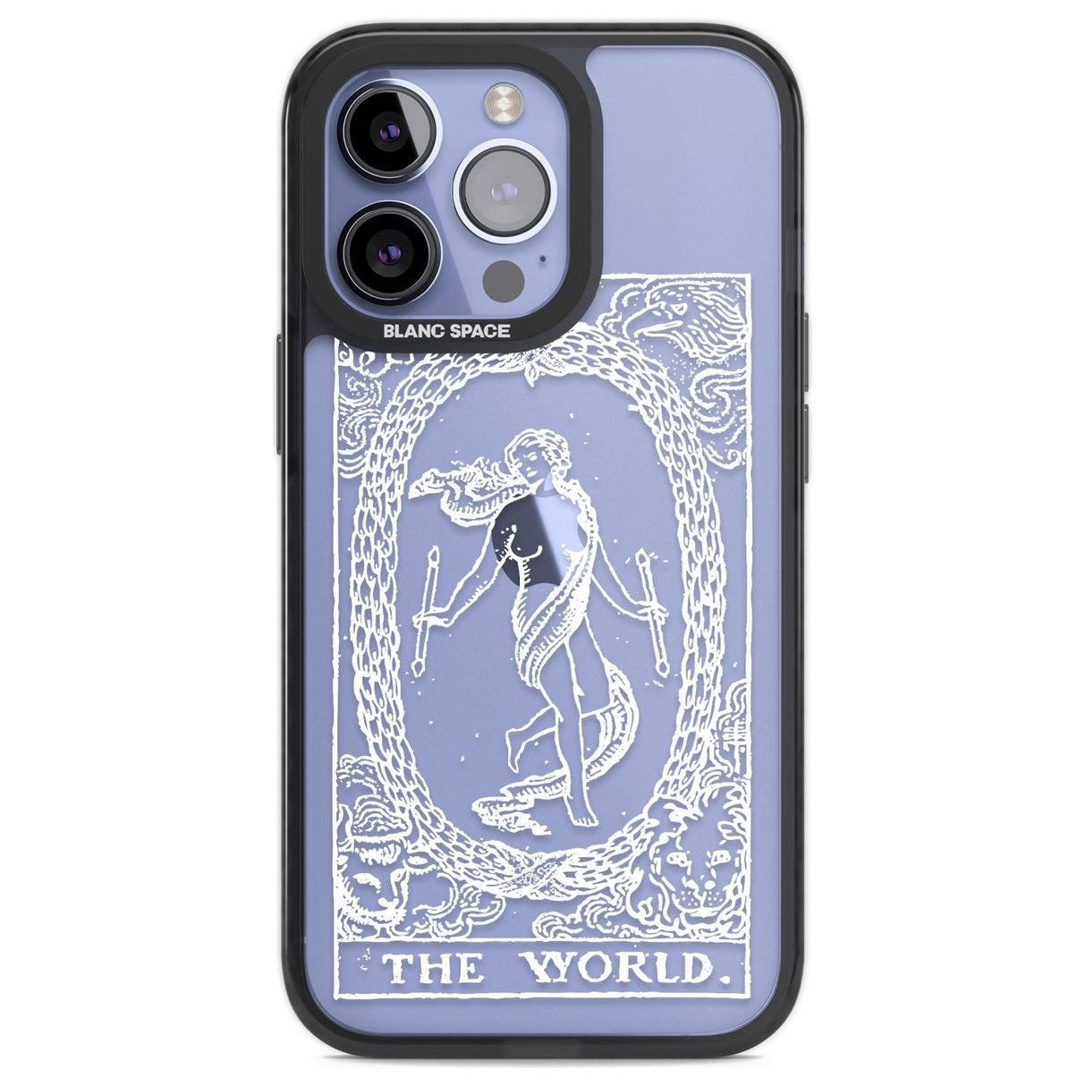 Personalised The World Tarot Card - White Transparent Custom Phone Case iPhone 13 Pro / Black Impact Case,iPhone 14 Pro / Black Impact Case,iPhone 15 Pro Max / Black Impact Case,iPhone 15 Pro / Black Impact Case Blanc Space