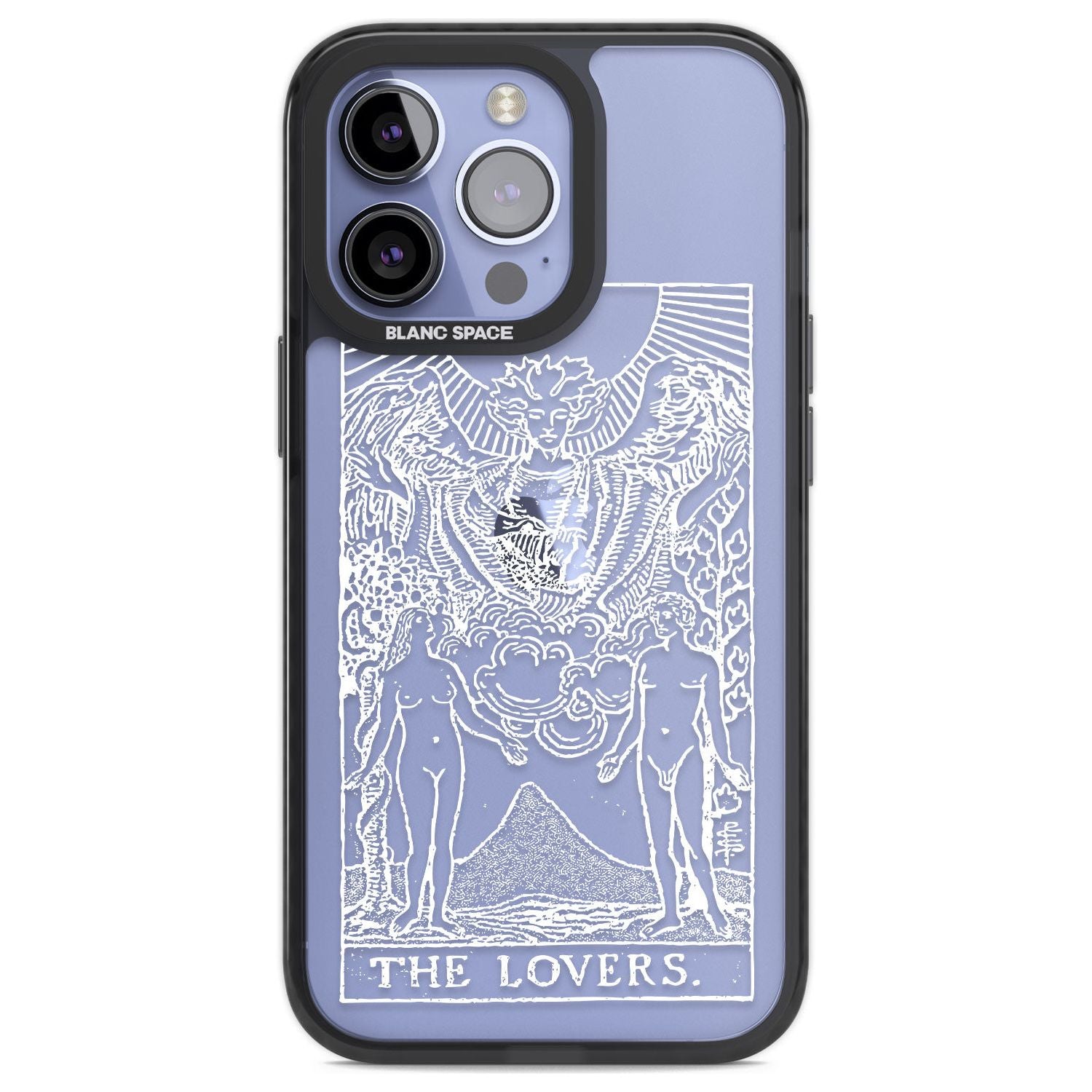 Personalised The Lovers Tarot Card - White Transparent Custom Phone Case iPhone 13 Pro / Black Impact Case,iPhone 14 Pro / Black Impact Case,iPhone 15 Pro Max / Black Impact Case,iPhone 15 Pro / Black Impact Case Blanc Space