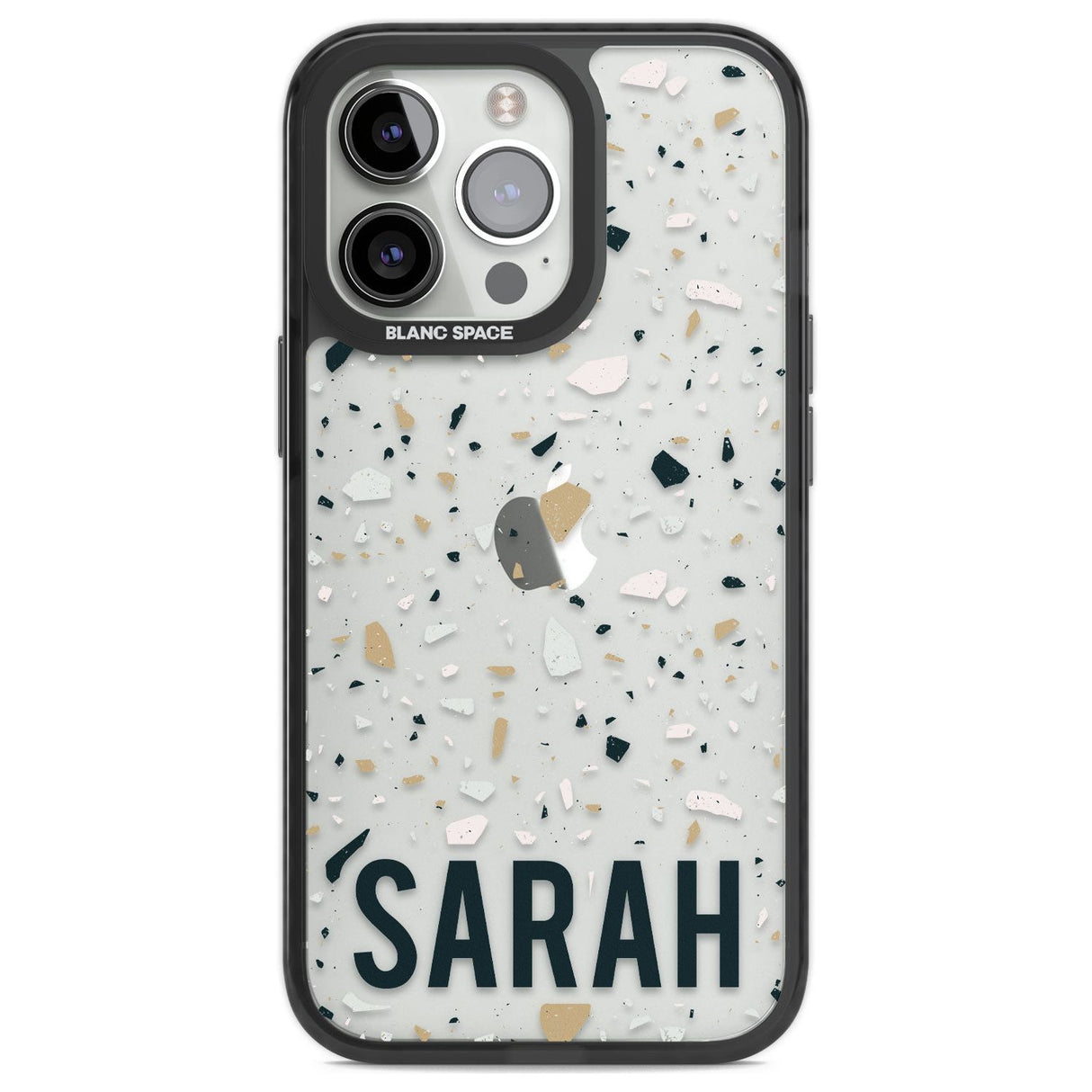 Personalised Terrazzo - Blue, Pink, Brown Custom Phone Case iPhone 13 Pro / Black Impact Case,iPhone 14 Pro / Black Impact Case,iPhone 15 Pro Max / Black Impact Case,iPhone 15 Pro / Black Impact Case Blanc Space