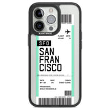 Personalised San Francisco Boarding Pass Custom Phone Case iPhone 13 Pro / Black Impact Case,iPhone 14 Pro / Black Impact Case,iPhone 15 Pro Max / Black Impact Case,iPhone 15 Pro / Black Impact Case Blanc Space