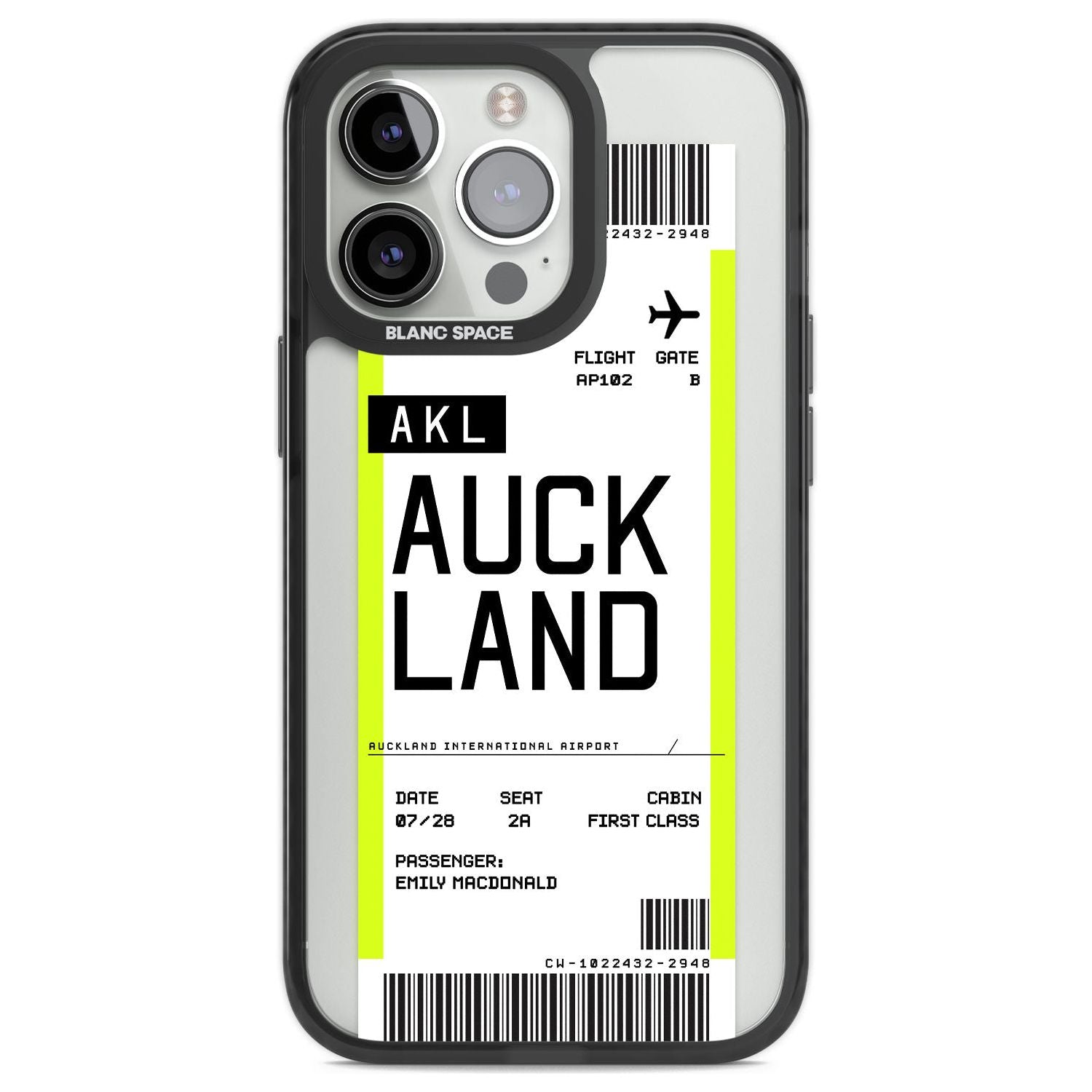 Personalised Auckland Boarding Pass Custom Phone Case iPhone 13 Pro / Black Impact Case,iPhone 14 Pro / Black Impact Case,iPhone 15 Pro Max / Black Impact Case,iPhone 15 Pro / Black Impact Case Blanc Space