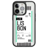 Personalised Lisbon Boarding Pass Custom Phone Case iPhone 13 Pro / Black Impact Case,iPhone 14 Pro / Black Impact Case,iPhone 15 Pro Max / Black Impact Case,iPhone 15 Pro / Black Impact Case Blanc Space