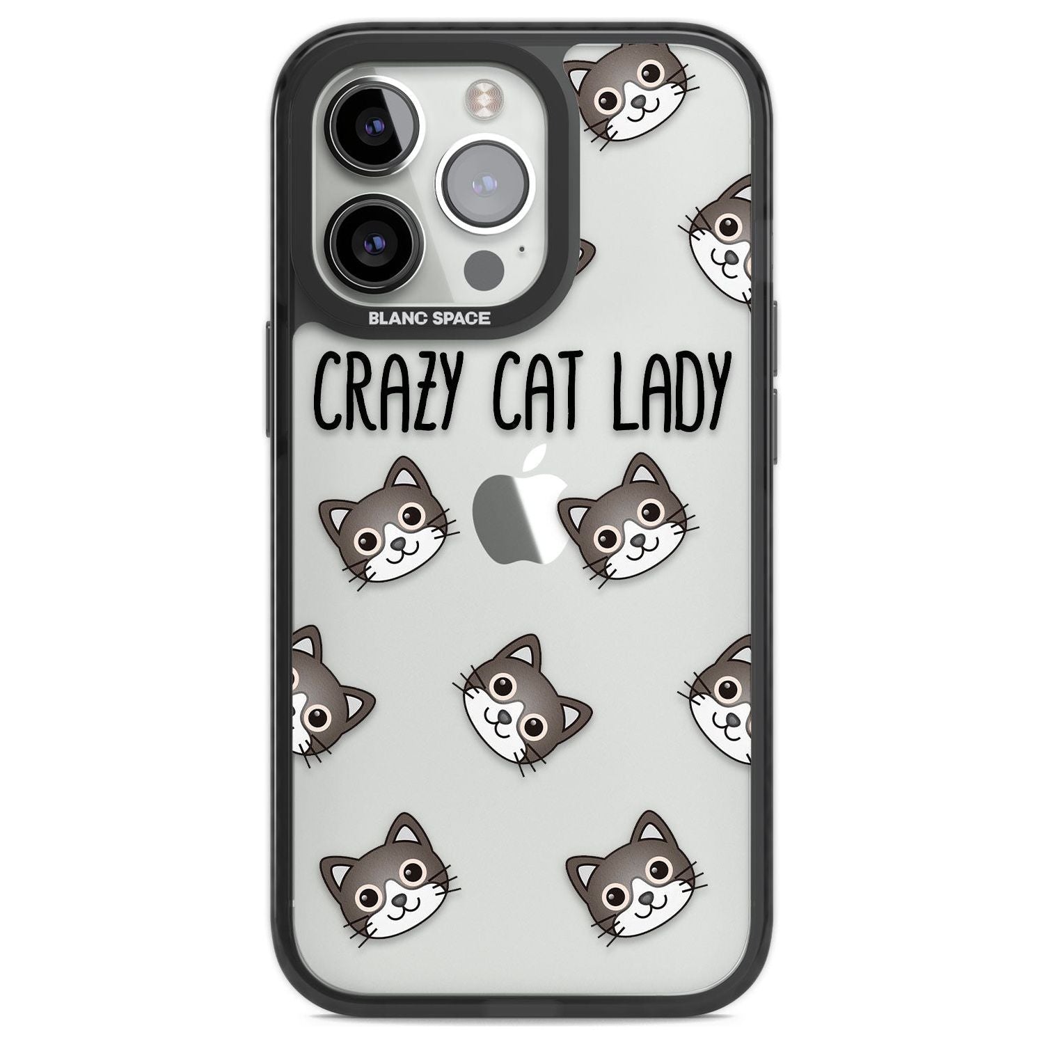 Crazy Cat Lady Phone Case iPhone 13 Pro / Black Impact Case,iPhone 14 Pro / Black Impact Case,iPhone 15 Pro / Black Impact Case,iPhone 15 Pro Max / Black Impact Case Blanc Space