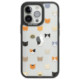 Cute Cat Face Transparent Phone Case iPhone 13 Pro / Black Impact Case,iPhone 14 Pro / Black Impact Case,iPhone 15 Pro / Black Impact Case,iPhone 15 Pro Max / Black Impact Case Blanc Space