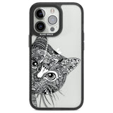 Henna Cat Phone Case iPhone 13 Pro / Black Impact Case,iPhone 14 Pro / Black Impact Case,iPhone 15 Pro / Black Impact Case,iPhone 15 Pro Max / Black Impact Case Blanc Space