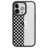 Checker: Half Black Check on Clear Phone Case iPhone 13 Pro / Black Impact Case,iPhone 14 Pro / Black Impact Case,iPhone 15 Pro / Black Impact Case,iPhone 15 Pro Max / Black Impact Case Blanc Space