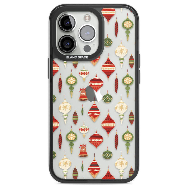 Christmas Baubles Pattern Phone Case iPhone 13 Pro / Black Impact Case,iPhone 14 Pro / Black Impact Case,iPhone 15 Pro Max / Black Impact Case,iPhone 15 Pro / Black Impact Case Blanc Space