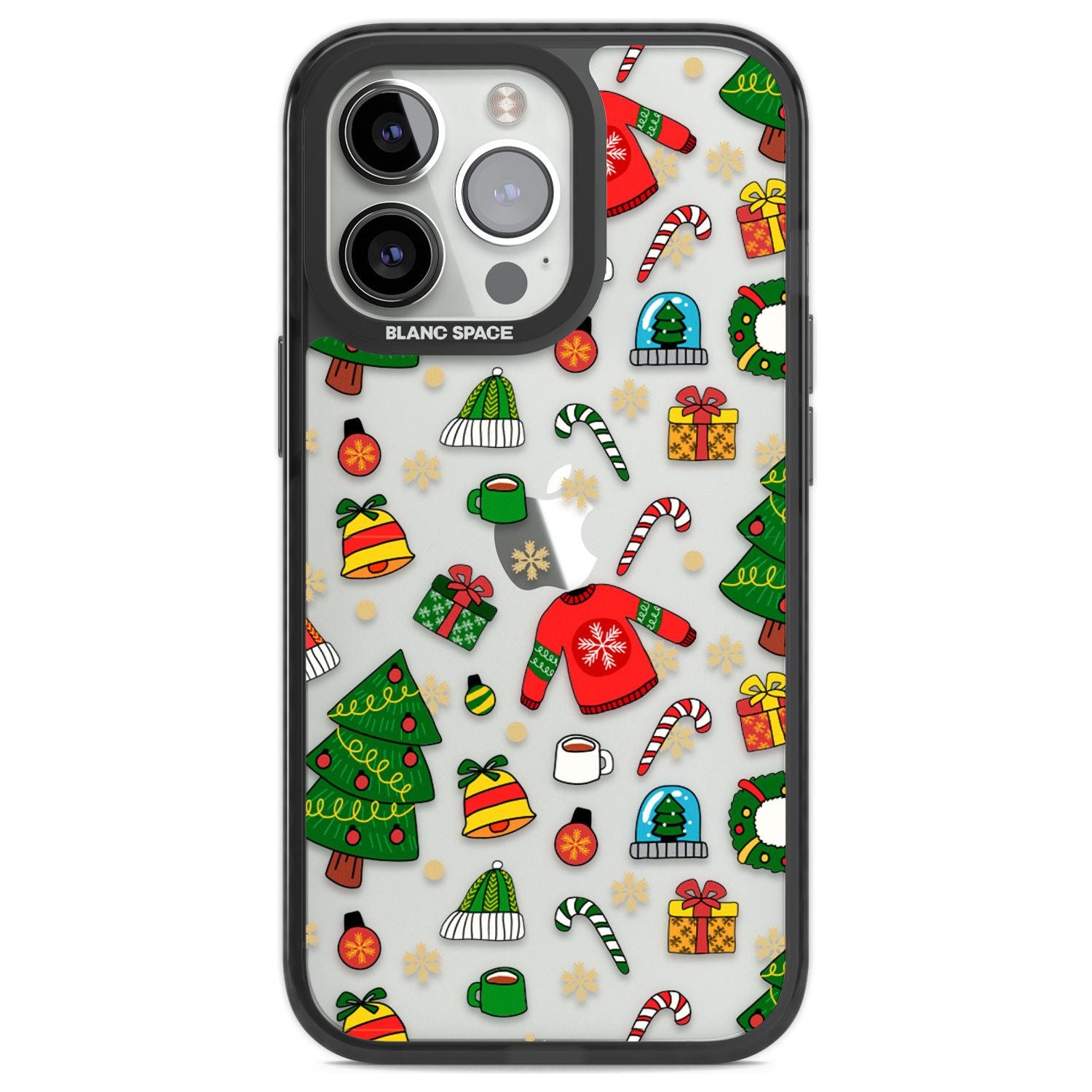 Christmas Mixture Pattern Phone Case iPhone 13 Pro / Black Impact Case,iPhone 14 Pro / Black Impact Case,iPhone 15 Pro Max / Black Impact Case,iPhone 15 Pro / Black Impact Case Blanc Space