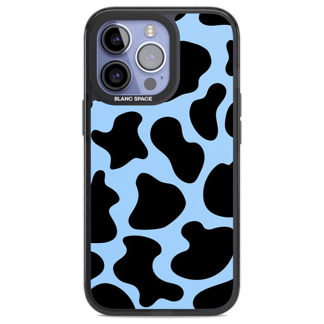 Blue and Black Cow Print Phone Case iPhone 13 Pro / Black Impact Case,iPhone 14 Pro / Black Impact Case,iPhone 15 Pro Max / Black Impact Case,iPhone 15 Pro / Black Impact Case Blanc Space