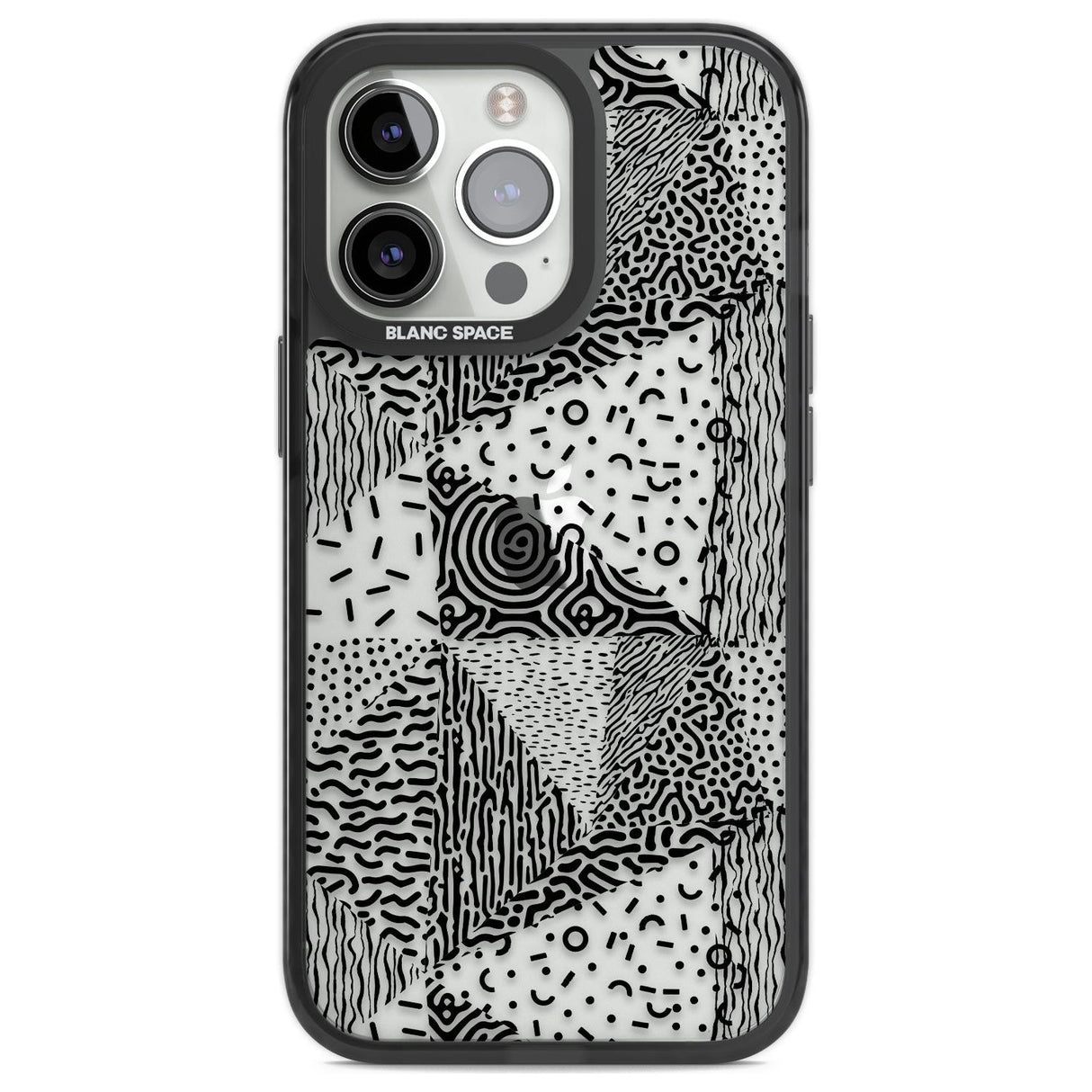 Pattern Mashup (Black) Phone Case iPhone 13 Pro / Black Impact Case,iPhone 14 Pro / Black Impact Case,iPhone 15 Pro Max / Black Impact Case,iPhone 15 Pro / Black Impact Case Blanc Space