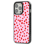 Red on Pink Dalmatian Polka Dot Spots