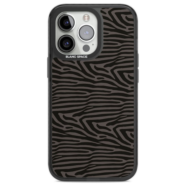 Dark Animal Print Pattern Zebra Phone Case iPhone 13 Pro / Black Impact Case,iPhone 14 Pro / Black Impact Case,iPhone 15 Pro Max / Black Impact Case,iPhone 15 Pro / Black Impact Case Blanc Space