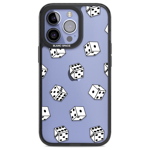 Clear Dice Pattern Phone Case iPhone 13 Pro / Black Impact Case,iPhone 14 Pro / Black Impact Case,iPhone 15 Pro Max / Black Impact Case,iPhone 15 Pro / Black Impact Case Blanc Space