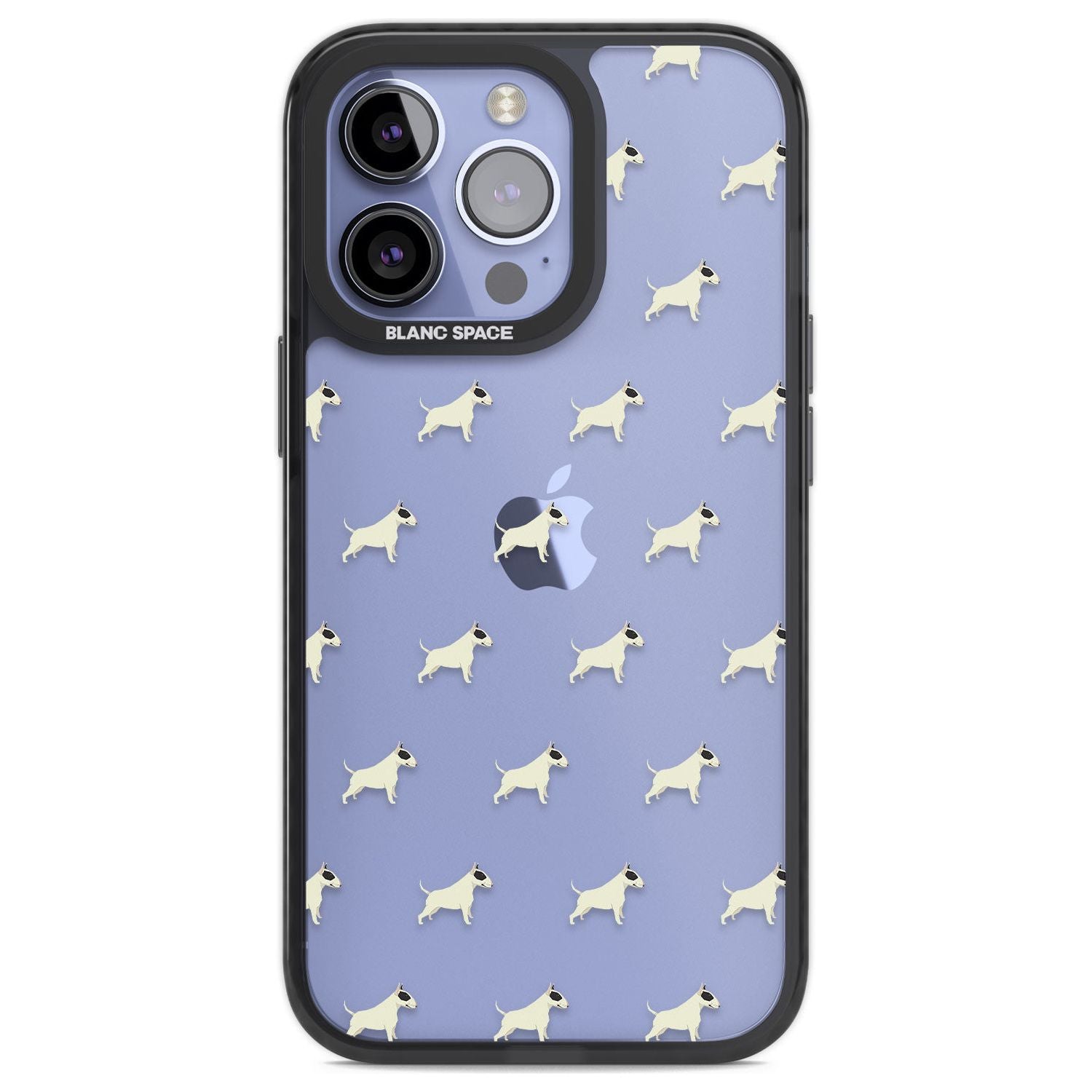 Bull Terrier Dog Pattern Clear Phone Case iPhone 13 Pro / Black Impact Case,iPhone 14 Pro / Black Impact Case,iPhone 15 Pro Max / Black Impact Case,iPhone 15 Pro / Black Impact Case Blanc Space