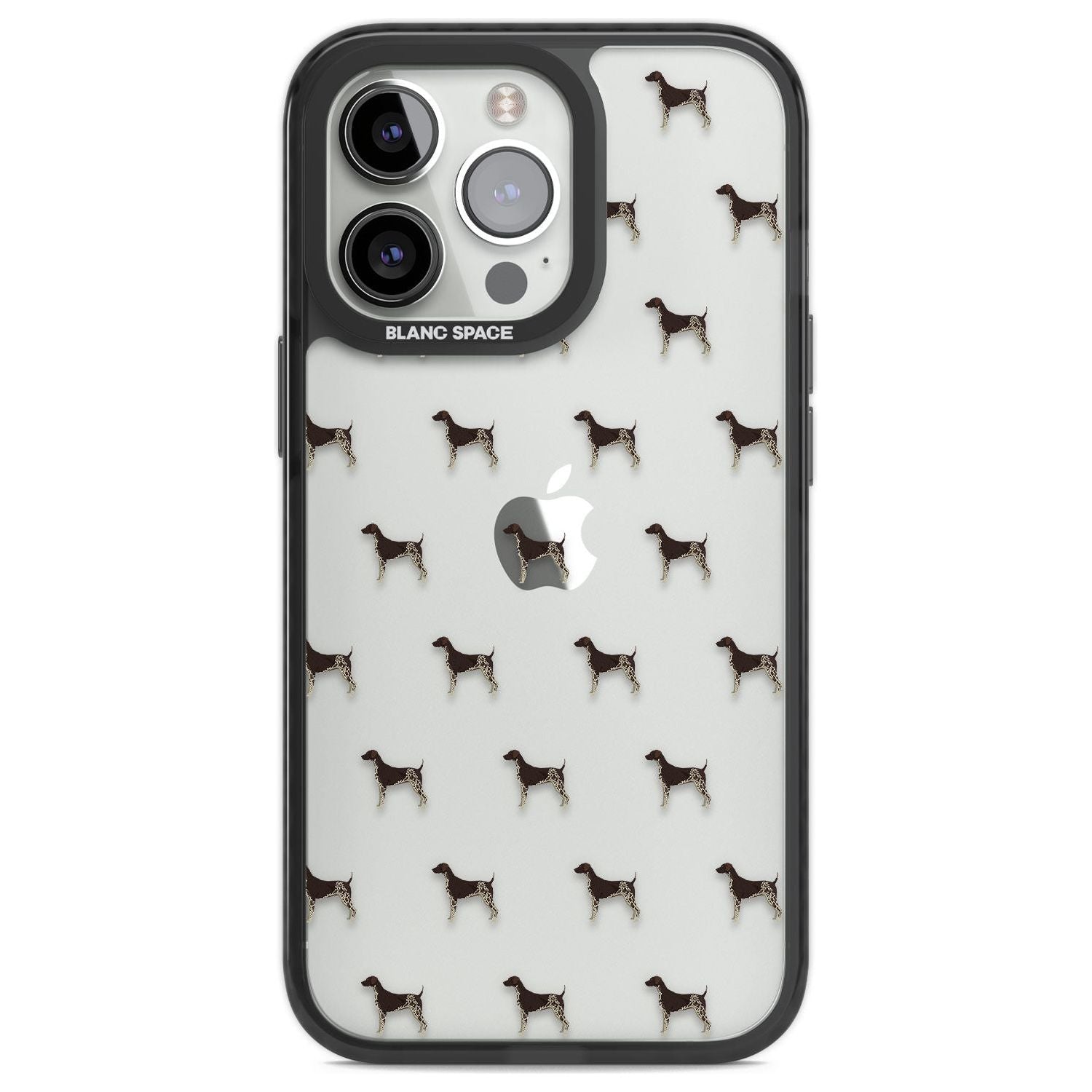 German Shorthaired Pointer Dog Pattern Clear Phone Case iPhone 13 Pro / Black Impact Case,iPhone 14 Pro / Black Impact Case,iPhone 15 Pro Max / Black Impact Case,iPhone 15 Pro / Black Impact Case Blanc Space