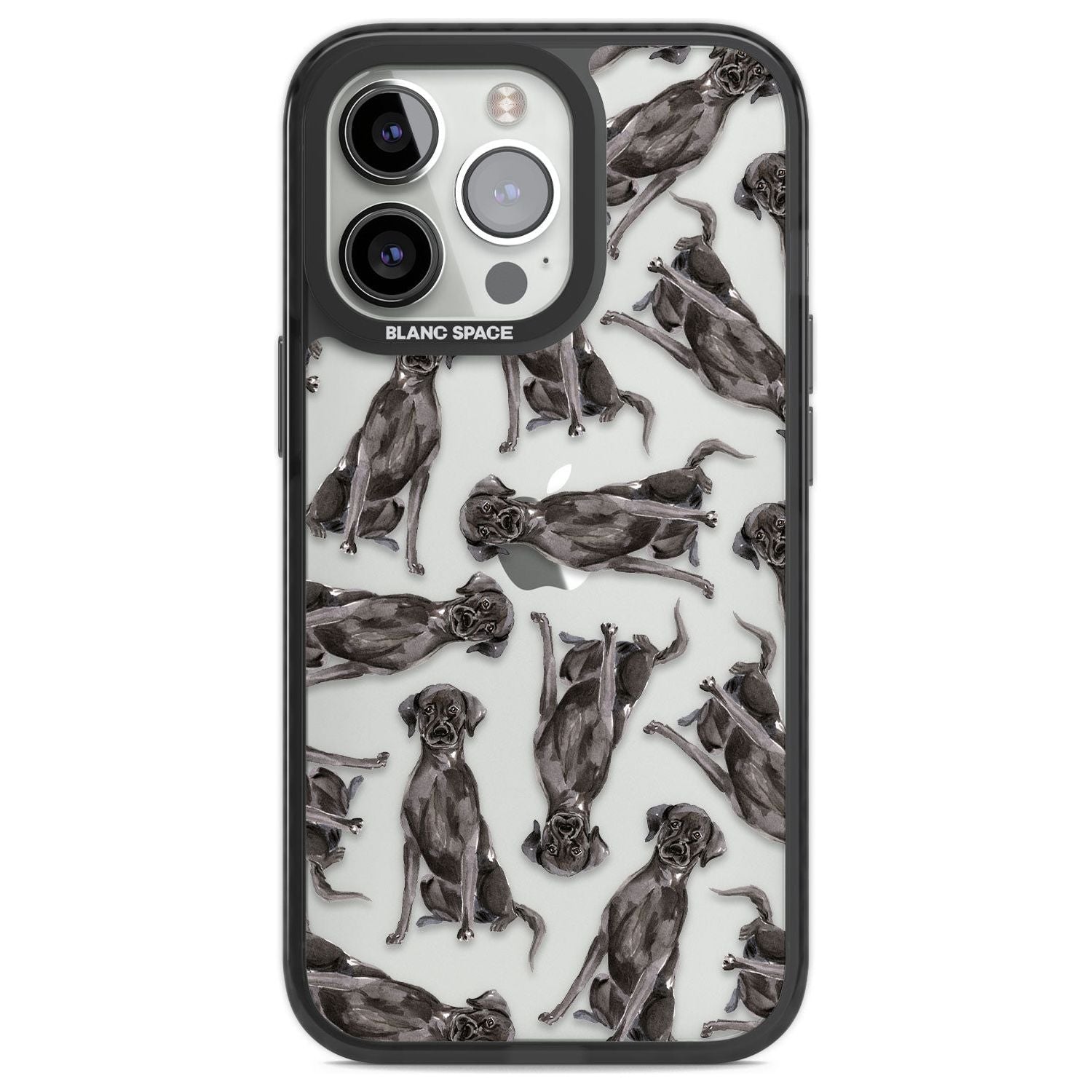 Black Labrador Watercolour Dog Pattern