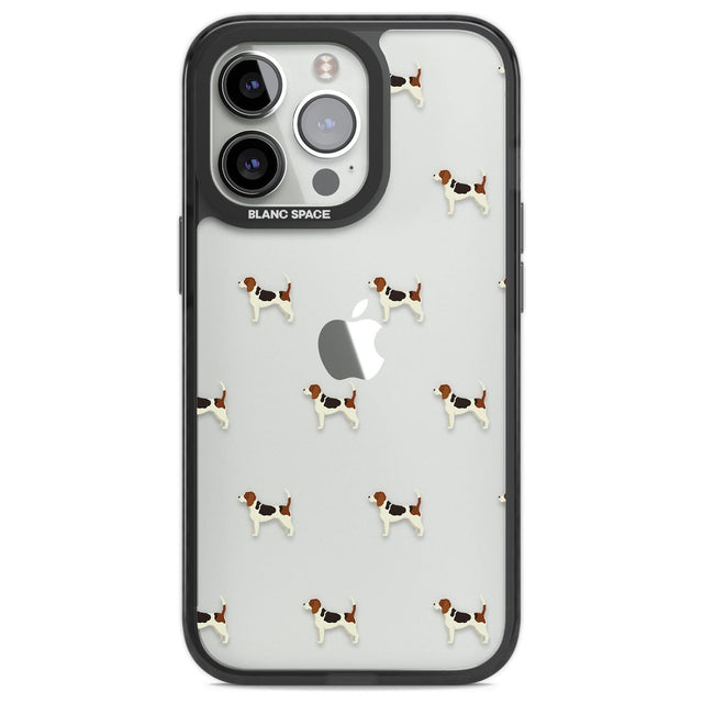 Beagle Dog Pattern Clear Phone Case iPhone 13 Pro / Black Impact Case,iPhone 14 Pro / Black Impact Case,iPhone 15 Pro Max / Black Impact Case,iPhone 15 Pro / Black Impact Case Blanc Space