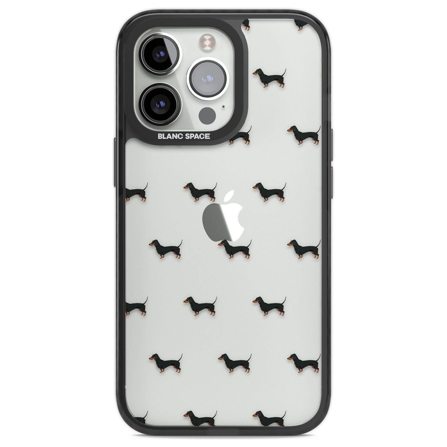 Dachshund Dog Pattern Clear Phone Case iPhone 13 Pro / Black Impact Case,iPhone 14 Pro / Black Impact Case,iPhone 15 Pro Max / Black Impact Case,iPhone 15 Pro / Black Impact Case Blanc Space