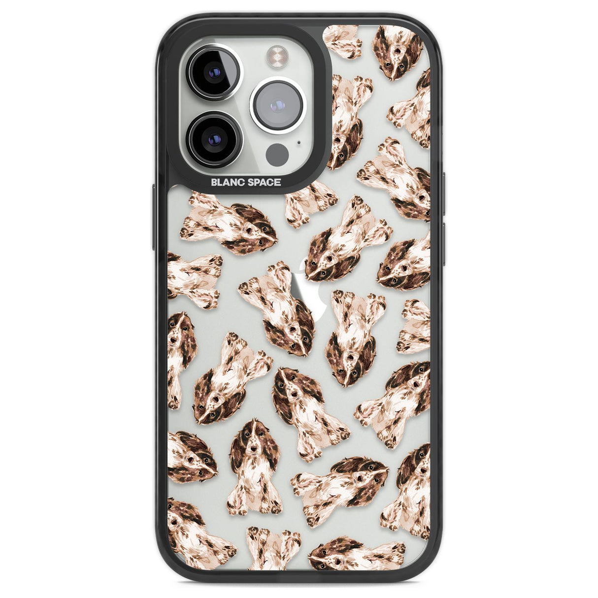 Cocker Spaniel (Brown) Watercolour Dog Pattern Phone Case iPhone 13 Pro / Black Impact Case,iPhone 14 Pro / Black Impact Case,iPhone 15 Pro / Black Impact Case,iPhone 15 Pro Max / Black Impact Case Blanc Space