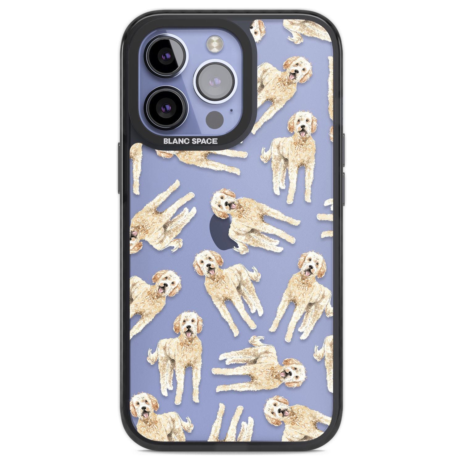 Goldendoodle Watercolour Dog Pattern Phone Case iPhone 13 Pro / Black Impact Case,iPhone 14 Pro / Black Impact Case,iPhone 15 Pro Max / Black Impact Case,iPhone 15 Pro / Black Impact Case Blanc Space