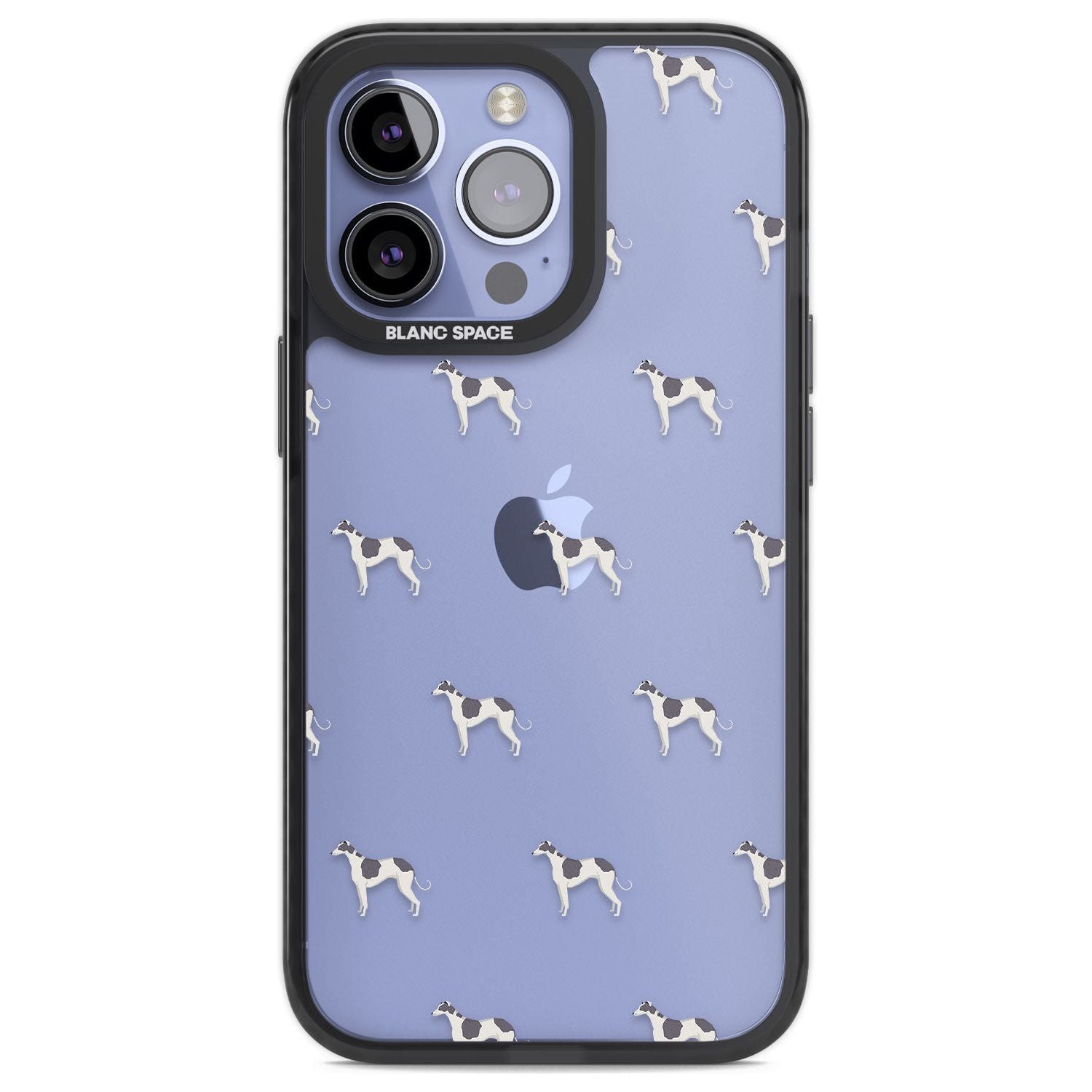 Greyhound Dog Pattern Clear Phone Case iPhone 13 Pro / Black Impact Case,iPhone 14 Pro / Black Impact Case,iPhone 15 Pro Max / Black Impact Case,iPhone 15 Pro / Black Impact Case Blanc Space