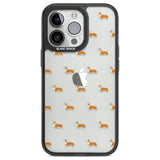 Pembroke Welsh Corgi Dog Pattern Clear Phone Case iPhone 13 Pro / Black Impact Case,iPhone 14 Pro / Black Impact Case,iPhone 15 Pro Max / Black Impact Case,iPhone 15 Pro / Black Impact Case Blanc Space