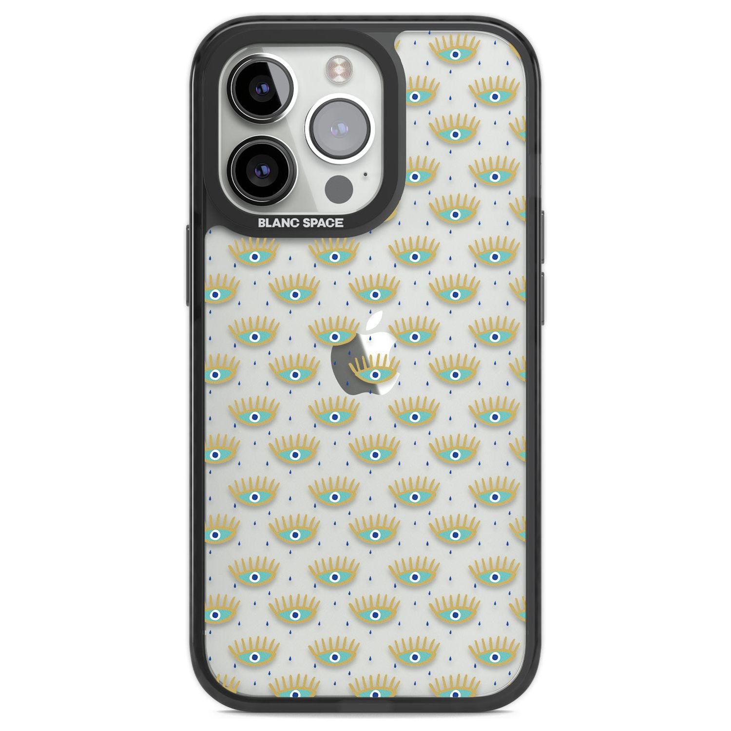 Crying Eyes (Clear) Psychedelic Eyes Pattern Phone Case iPhone 13 Pro / Black Impact Case,iPhone 14 Pro / Black Impact Case,iPhone 15 Pro Max / Black Impact Case,iPhone 15 Pro / Black Impact Case Blanc Space