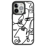 Abstract Continuous Line Faces Black on White Phone Case iPhone 13 Pro / Black Impact Case,iPhone 14 Pro / Black Impact Case,iPhone 15 Pro Max / Black Impact Case,iPhone 15 Pro / Black Impact Case Blanc Space