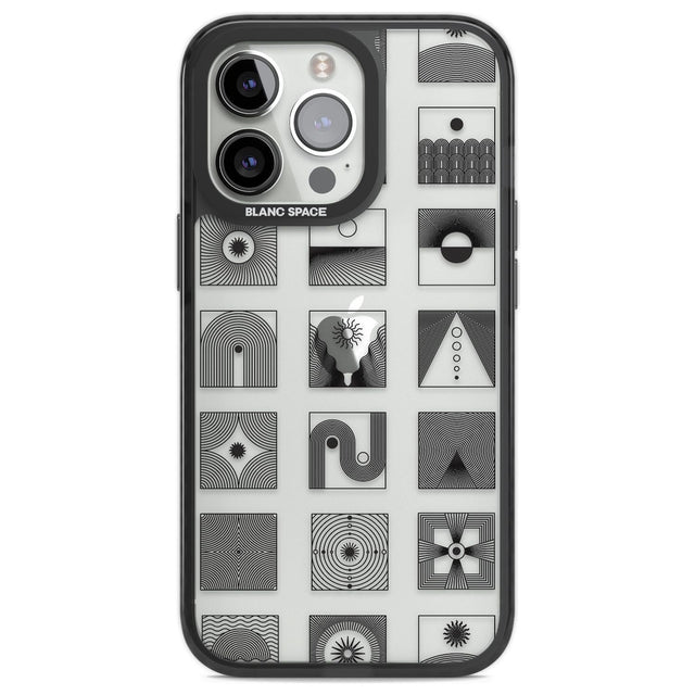 Abstract Lines: Mixed Pattern #1 Phone Case iPhone 13 Pro / Black Impact Case,iPhone 14 Pro / Black Impact Case,iPhone 15 Pro Max / Black Impact Case,iPhone 15 Pro / Black Impact Case Blanc Space