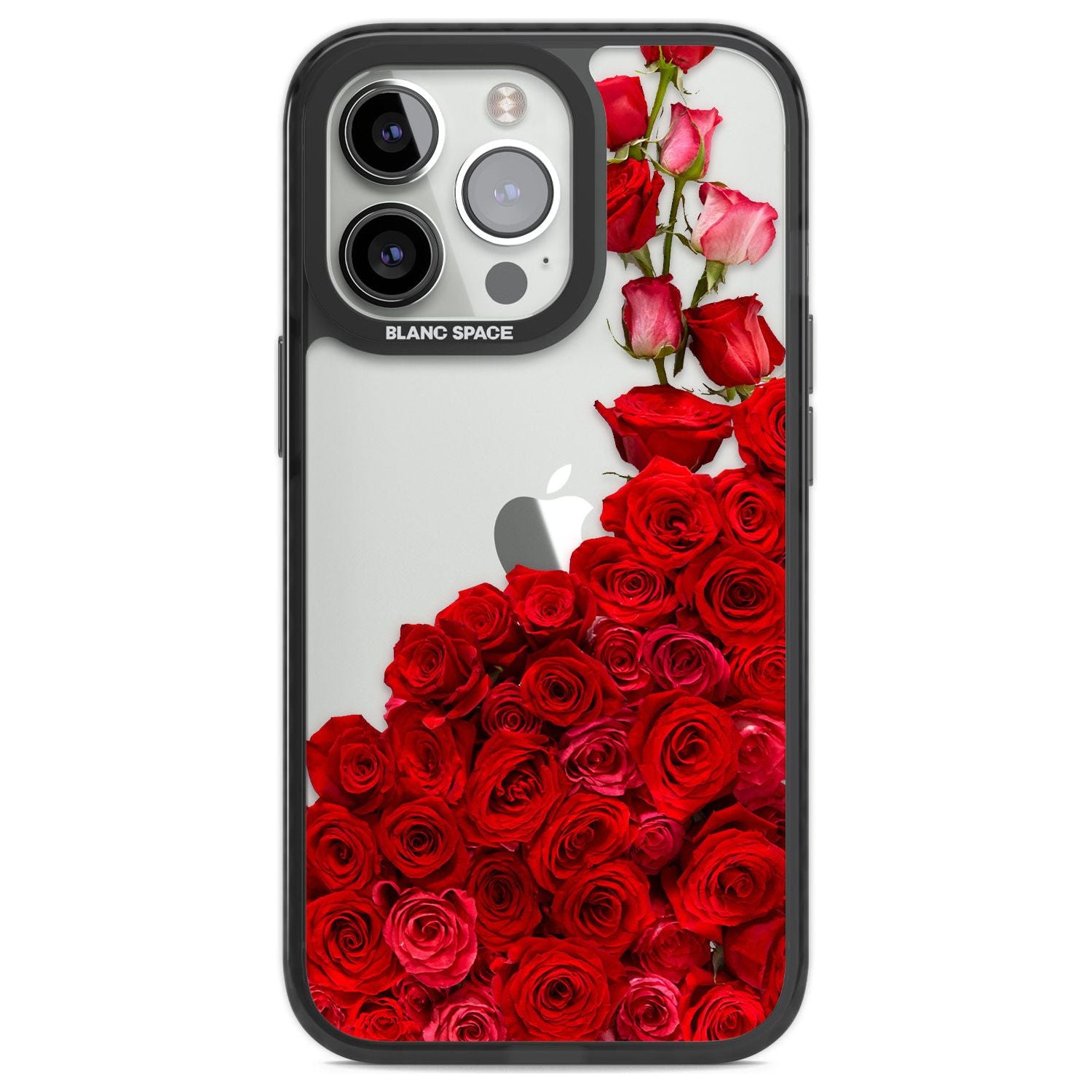 Floral Roses Phone Case iPhone 13 Pro / Black Impact Case,iPhone 14 Pro / Black Impact Case,iPhone 15 Pro / Black Impact Case,iPhone 15 Pro Max / Black Impact Case Blanc Space