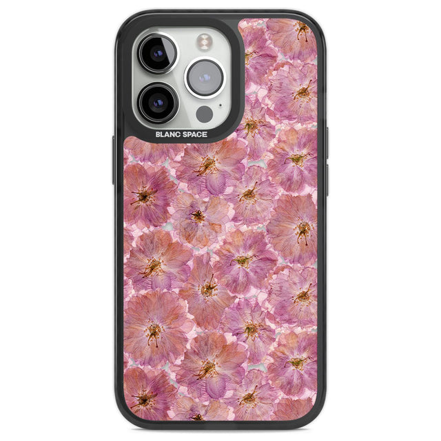 Large Pink Flowers Transparent Design Phone Case iPhone 13 Pro / Black Impact Case,iPhone 14 Pro / Black Impact Case,iPhone 15 Pro Max / Black Impact Case,iPhone 15 Pro / Black Impact Case Blanc Space